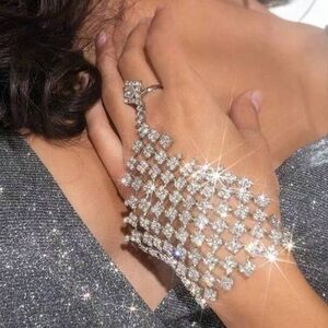 Rhinestone ring bracelet